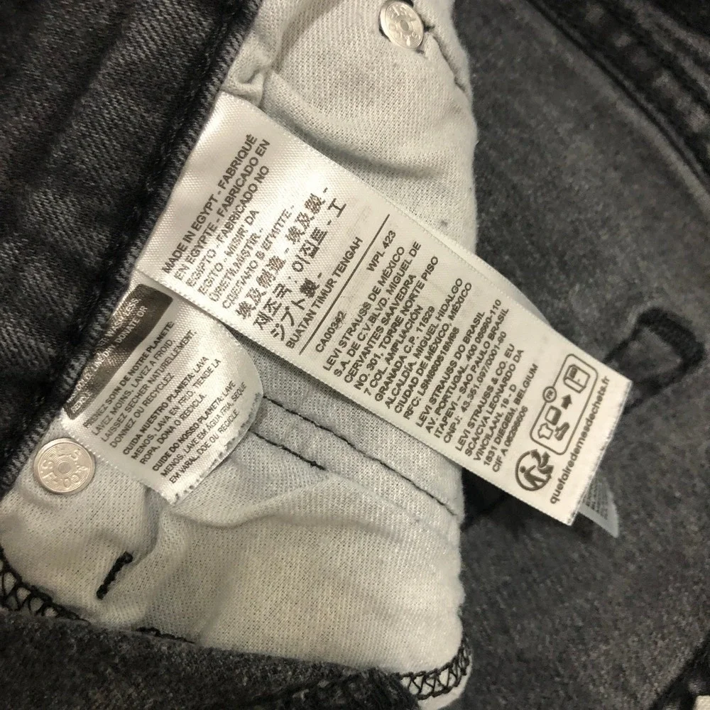 Levis 511 Slim Fit Jeans Mens‎ 30x27 Faded Black Denim Pants 04511-4406